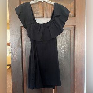 Free People Off the Shoulder Black Ruffle Dress